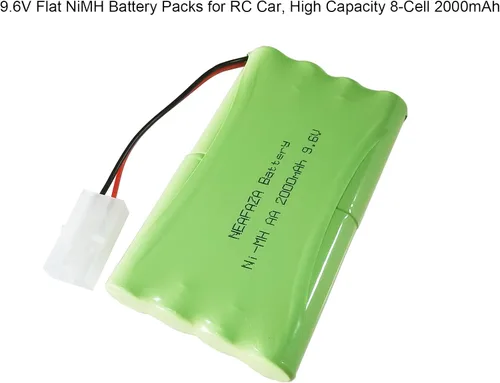 Miniatura 6 de 9.6V 2000mAH NiMH RC Car Flat 8-Cell AA Recargable Batería de repuesto Hobby y cable de carga USB con conector Tamiya estándar para camión monstruo