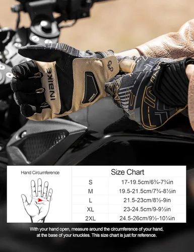 Miniatura 6 de INBIKE Guantes transpirables de motocross para hombre, con protección de nudillos duros, pantalla táctil para motocicleta, deportes de motor