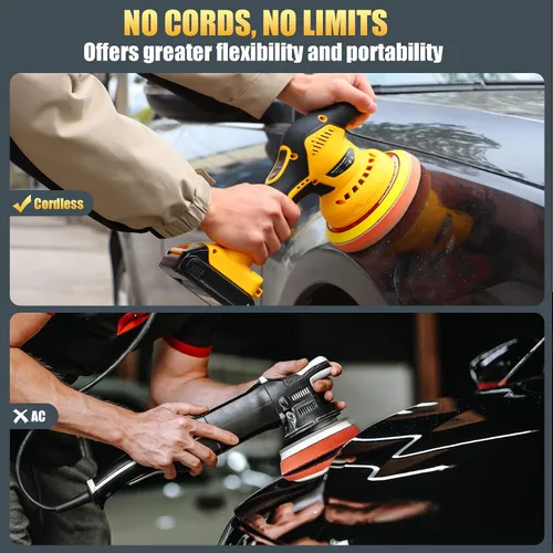 Miniatura 5 de Pulidor inalámbrico de coche compatible con batería Dewalt de 20 V, pulidor eléctrico para detalles/pulido/encerado (batería no incluida)