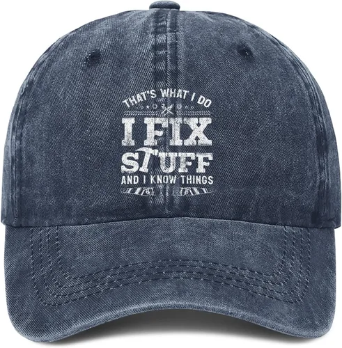 Miniatura 9 de I Fix Things Hat, I Fix Stuff and Know Things Sombrero para hombres, Thats What I Do I Fix Stuff Hat, Hat I Fix Stuff 8 (negro)
