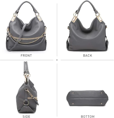Miniatura 2 de Dasein Purses for Women Vegan Leather Handbags Rhinestones Hobo Bags Tote Purse Shoulder Bag Ladies Handbag