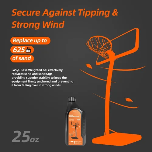 Miniatura 2 de LaSyL Gel con peso base (25/50 onzas) – Reemplazo de arena y saco de arena para anclar aros de baloncesto portátiles, sombrillas al aire libre
