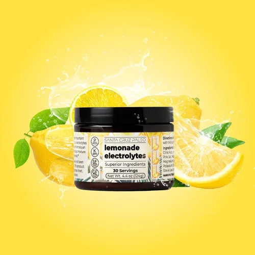 Miniatura 2 de Santa Cruz Paleo Polvo de electrolitos, sabor a limonada, mezcla de bebida de hidratación sin azúcar con sal rosa del Himalaya, sal marina