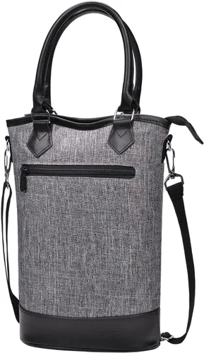 Miniatura 8 de Tirrinia - Portavinos aislada para regalo con 2 botellas – Bolso de transporte para vino/champaña con acolchado para viajes, estuche portátil