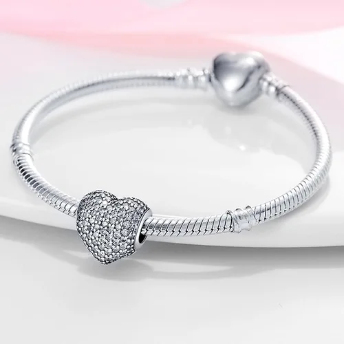 Miniatura 3 de Abalorio de plata de ley 925 para pulseras y collares Pandora para mujer, circonitas cúbicas 5A, cuentas de joyería