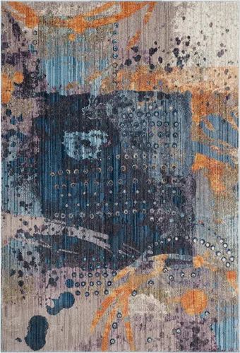 Miniatura 5 de SAFAVIEH Bristol Collection - Alfombra de pasillo, 2 pies 3 pulgadas x 8 pies, diseño abstracto moderno bohemio, no desprende pelusa y de fácil
