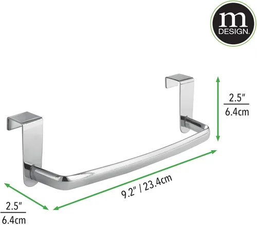 Miniatura 7 de mDesign Organizador de almacenamiento para toallas de alambre de metal de acero sobre el gabinete - Cuelga en el gabinete o la puerta - Soporte