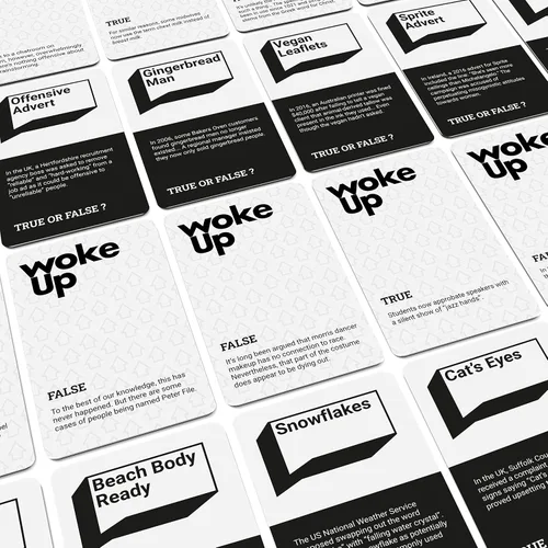 Miniatura 5 de Bubblegum Stuff Woke Up - The Woke AF Trivia Game - Divertido juego de apilamiento de cartas verdaderas o falsas - Juegos de cartas para adultos