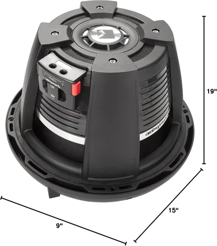 Miniatura 8 de Rockford Fosgate T1D412 Power Series T1 Subwoofer dual de 4 ohmios de 12 pulgadas y una rejilla de malla estampada T1SG-12