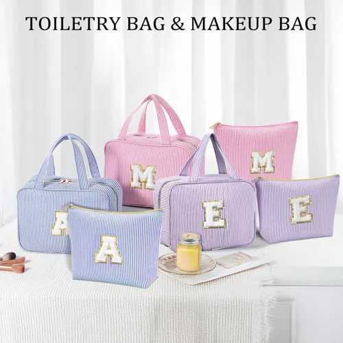 Miniatura 6 de YOOLIFE Regalos de cumpleaños para mujeres adolescentes, neceser colgante con inicial para mujeres, adolescentes y niñas, bolsa de aseo de viaje
