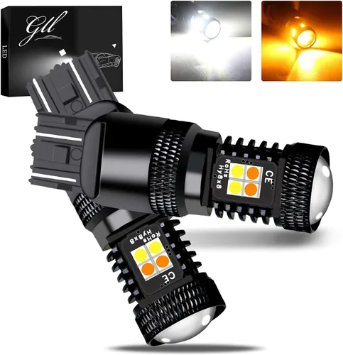 Miniatura 8 de GLL 1157 3030 16 SMD ámbar / blanco interruptor de luz de giro LED bombillas 4 W 12 V LED super brillante 800 lúmenes 6000 – 6500 K luz de freno