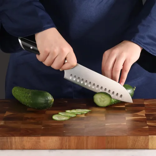 Miniatura 6 de Cangshan HELENA Serie Acero Alemán Forjado 7" Cuchillo Santoku (negro)