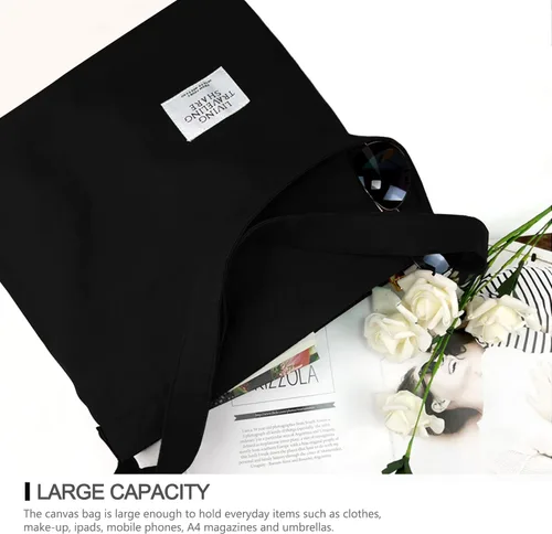 Miniatura 15 de Bolsa de lona con diseño de bolsillo externo, aspecto elegante, correa de hombro ajustable