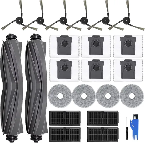 Miniatura 11 de 25 piezas de accesorios para dreame D10 Plus Gen 2 robot aspirador piezas de repuesto, 2 cepillos principales de goma, 4 filtros, 6 almohadillas
