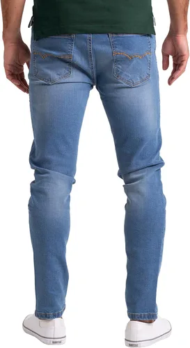 Miniatura 3 de Pantalones de mezclilla para hombre, corte ajustado, algodón elástico, clásico, recto, esencial, cómodo, flexible, 28W-40W