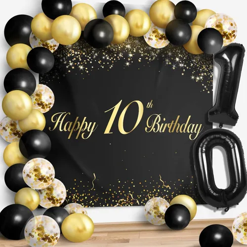 Miniatura 23 de Juego de globos negros de feliz cumpleaños 70 – Decoración de guirnalda temática de fiesta con texto en inglés "Cheers to 70 Years Old Party Theme