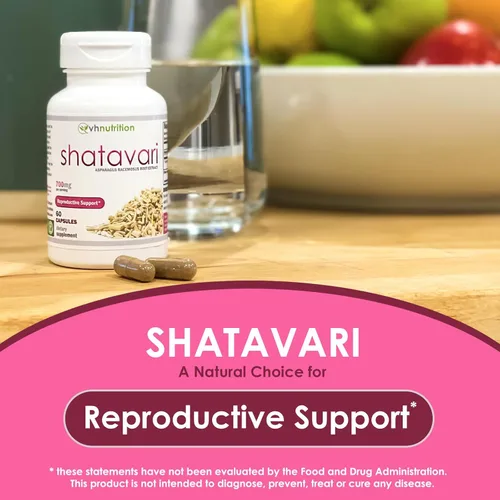 Miniatura 3 de VH Nutrition SHATAVARI 700 mg de extracto de espárragos racemosos Vitalidad femenina* y rejuvenecimiento* Equilibrio de estrógeno natural*