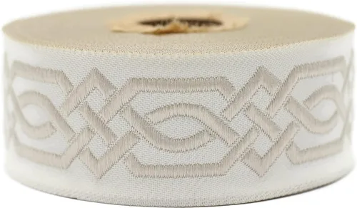 Miniatura 10 de Carrete de 10.9 yardas 0.79 pulgadas de ancho azul celta Claddagh bordado Jacquard Ribbon 20272