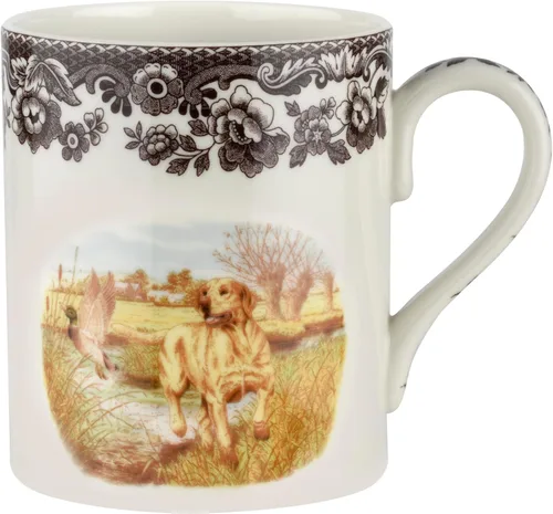 Miniatura 16 de Spode Woodland Rabbit - Taza de porcelana fina de 16 onzas con borde de flores británicas, apta para lavavajillas, microondas, congelador y horno
