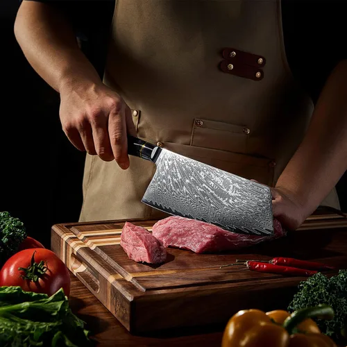 Miniatura 4 de SENKEN 15-Piece Damascus Knife Block Set - Black Tsunami Collection - Japanese Chef Knife Set with 67-Layer Japanese VG10 Steel Blades