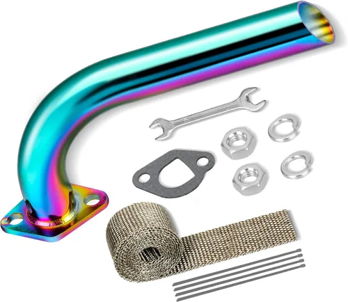 Miniatura 10 de FVRITO Tubo de escape y colector para CT200u Coleman BT200X CT200U-EX KT196 Mini Bicicleta Go Kart Predator 212cc 224cc 196cc 6.5HP GX160 GX200