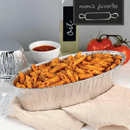Miniatura 4 de JetFoil Moldes ovalados desechables de aluminio para pan, 2 libras, moldes desechables de papel de aluminio para hornear pasteles, recipientes
