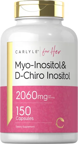 Carlyle Suplemento de mio-inositol y D-Chiro inositol para mujeres | 2060 mg | 150 cápsulas | Complejo sin OMG, sin gluten