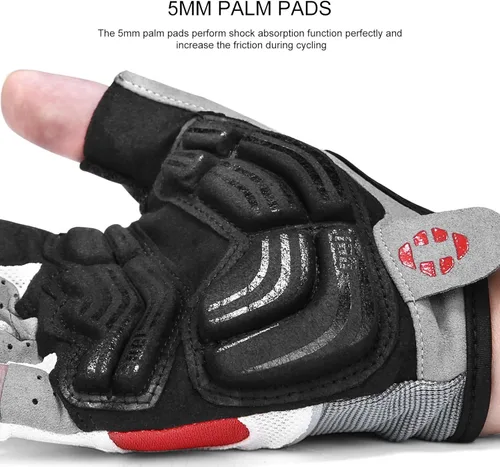 Miniatura 2 de Inbike - Guantes de ciclismo para hombre, 5 mm 0.19 pulgadas, almohadilla de gel absorbente de golpes, antideslizantes, transpirables