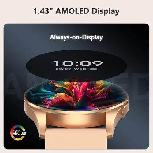 Miniatura 9 de Blackview Smart Watch for Women(Make/Answer Calls), 1.43''AMOLED Touchscreen Fitness Tracker with 100+ Sports Modes, Heart Rate/SpO2/Sleep Monitor/2