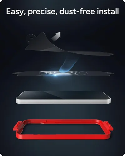 Miniatura 9 de ZAGG Glass Elite - Protector de pantalla de privacidad para iPhone 16 Pro - Filtro de privacidad de 2 vías, vidrio templado ultra resistente, 5