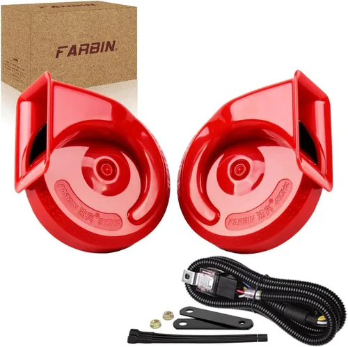 Miniatura 9 de FARBIN Bocinas de Coche 12V Fuertes de Doble Tono Bocina de Caracol Automática Kit de Bocina Eléctrica con Arnés de Relé e Interruptor para Camión