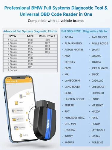 Miniatura 9 de ANCEL Escáner Bluetooth OBD2 BD300, lector de código de sistema completo y herramienta de diagnóstico para BMW con servicio de registro de batería