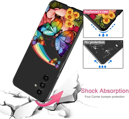 Miniatura 3 de Funda protectora para Samsung Galaxy A14 5G, TPU suave para niñas y mujeres, delgada, flexible, funda protectora para Samsung Galaxy A14 5G Mariposa