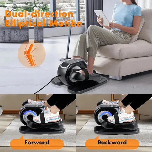 Miniatura 8 de Zakle Under Desk Elliptical Machine, Electric Elliptical Training Machine w/Remote Control, 12 Speed Levels, Quiet Seated Pedal Exerciser for Home