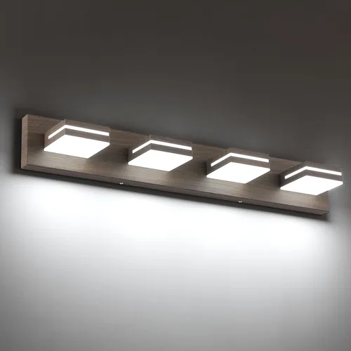 Miniatura 58 de SineRise - Lámpara LED para tocador de baño - Moderna lámpara de acrílico con acabado cromado para iluminación de pared sobre el espejo - 2 luces