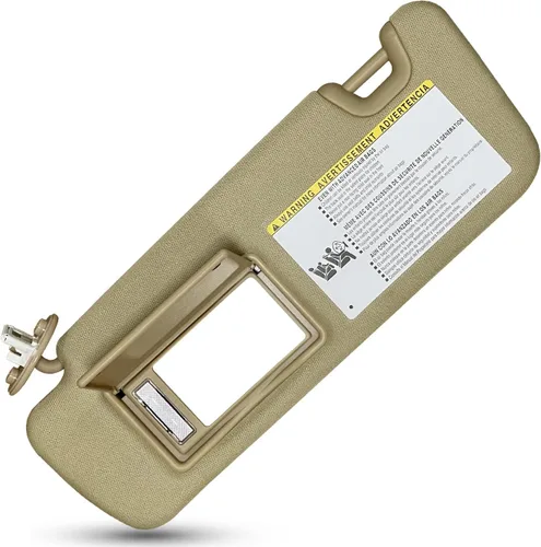 Visera solar para el lado izquierdo del conductor para Toyota Highlander 2014 2015 2016 2017 2018 2019, color beige con luz, reemplaza la parte #