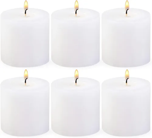Miniatura 12 de Paquete de 12 velas de pilar de 2 x 3 pulgadas, velas de columna sin perfume para el hogar, restaurantes, spa, iglesia, bodas, sin humo, sin goteo