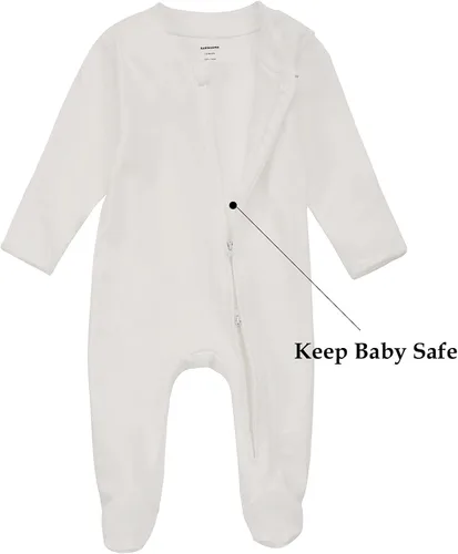 Miniatura 2 de Aablexema Pijama de algodón orgánico para bebé con mitones para recién nacido con cremallera suave