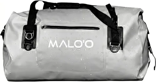 Miniatura 13 de Malo’o Bolsa de lona impermeable seca, Bolsa de equipo resistente de cubierta enrollable impermeable con correas para el hombro y bucles Molle, Negro