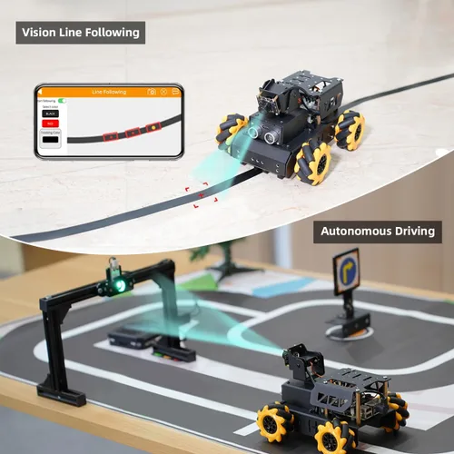 Miniatura 5 de TurboPi Robot Car para RaspberryPi AI Vision Camera Programable Smart Robot Car Kit, clasificación de color, seguimiento de línea, reconocimiento