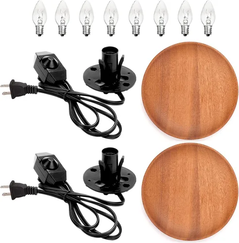 Miniatura 12 de Cable de repuesto para lámpara de sal, 1 paquete con interruptor de atenuación, cable de lámpara de 5 pies y 6 bombillas halógenas de sal (15 vatios)