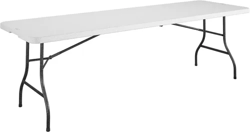 Miniatura 10 de COSCO Mesa de banquete plegable por la mitad de 6 pies con asa, negro