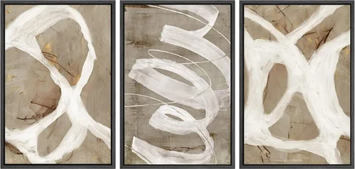 Miniatura 148 de SIGNWIN Lienzo enmarcado para pared, juego de arte abstracto de serenidad costera, ilustraciones abstractas junto al mar, arte moderno, decorativo