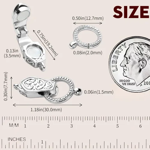 Miniatura 2 de OHINGLT Cierres y cierres magnéticos plegables de latón chapado en oro y plata de 18 quilates con convertidor de imán de bucle para hacer joyas y 2