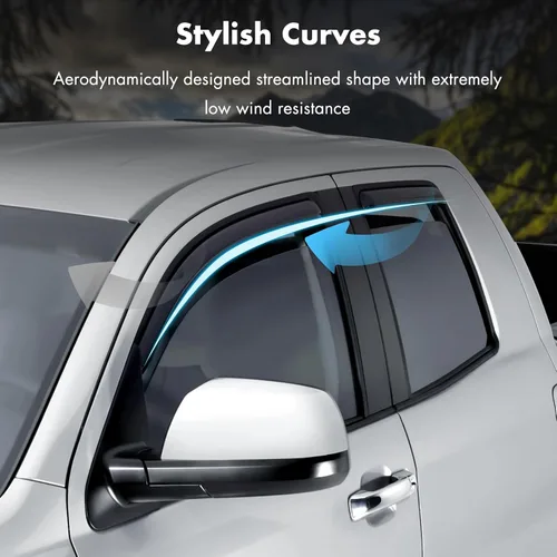 Miniatura 3 de Deflectores de ventana lateral, protectores de lluvia, viseras de ventana de ventilación para Toyota Corolla 2009-2013 delantero trasero