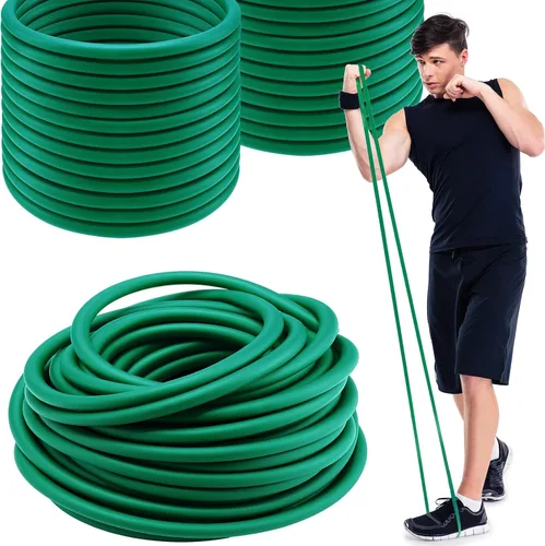 Miniatura 8 de 1 Rollo Tubos de Resistencia Tubo Elástico de Látex 50ft Bandas de Ejercicio Tubo de Ejercicio para Terapia Física, Pilates de Tren Inferior