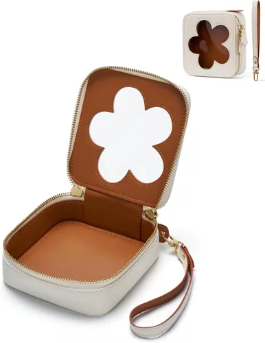 Miniatura 9 de Popvibe Pequeña bolsa de cosméticos para bolso, mini bolsa de maquillaje, pequeña bolsa transparente, bonita funda de maquillaje de cuero