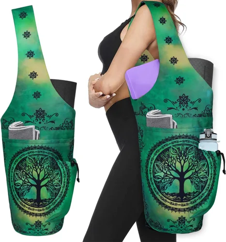 Miniatura 7 de Bolsa para Esterilla de Yoga - Bolsa Transportadora Tipo Tote Larga de Gran Apertura para Esterilla de Yoga con Bolsillo Impermeable con Cremallera