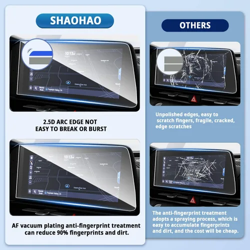Miniatura 4 de SHAOHAO 2 protectores de pantalla para Nissan Pathfinder 2025 para Nissan Pathfinder 2023 2024 2025 (SL, platino) pantalla de 9 pulgadas, accesorios