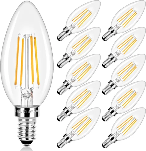 Miniatura 12 de Brightever Bombillas LED E12 para candelabro, equivalentes a 60 W, 2700 K, blanco suave, 620 lúmenes, bombilla LED de 6 W para lámpara de araña, 60w